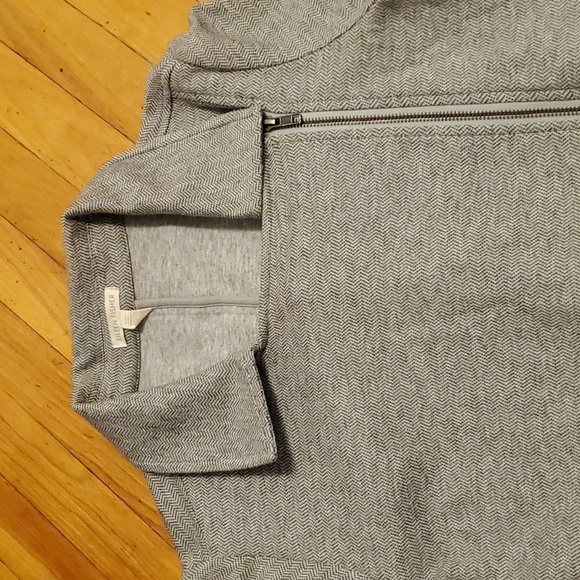 Eileen Fisher grey zipper patterns moto jacket. Long sleeves. Organic cotton. M. - Picture 7 of 13